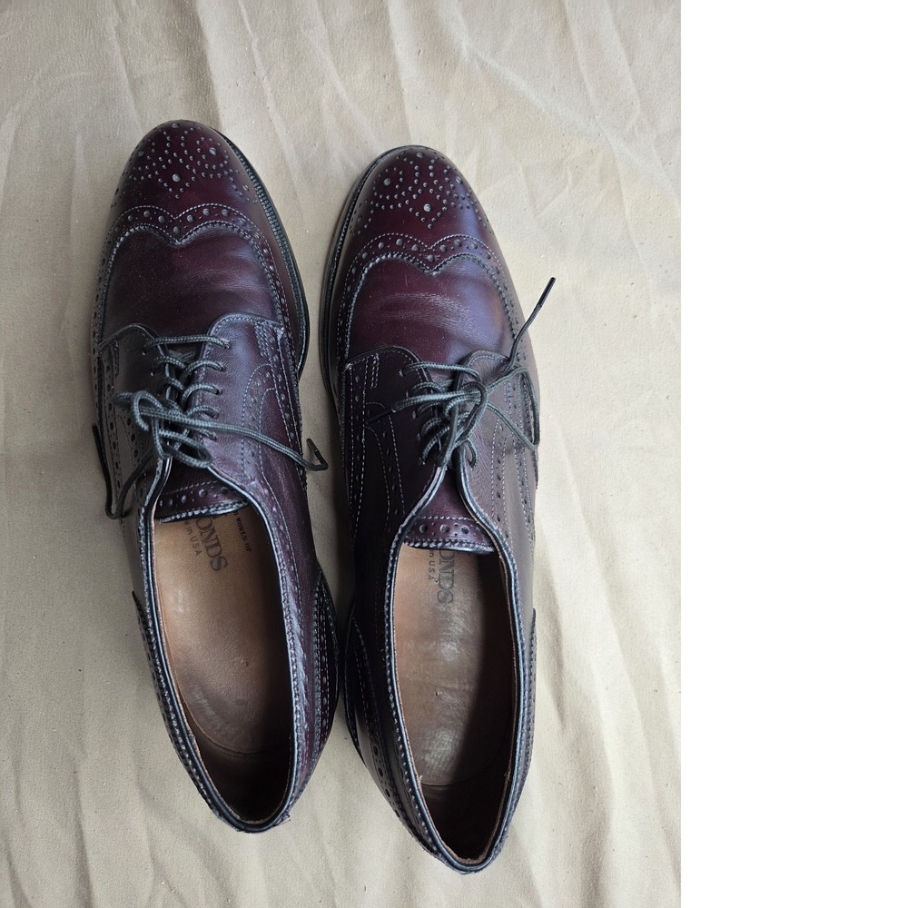 Allen Edmonds Concord Burgundy Leather Wingtip Oxford Mens Size 6.5D Dress - Picture 6 of 13